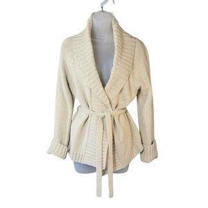 Ann Taylor Beige Shawl Collar Cardigan
